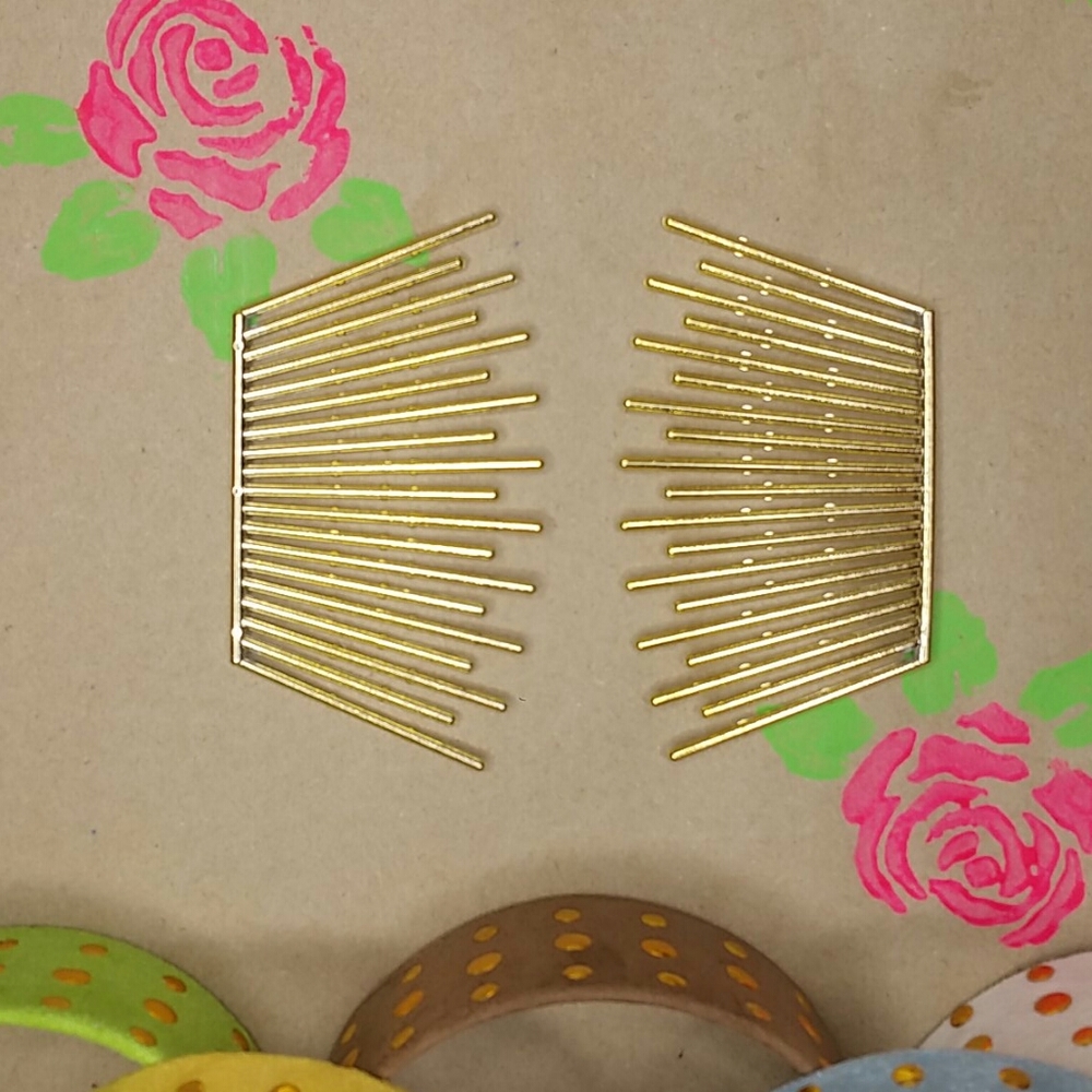 LOT of 6 NEW Suede Look Headbands With Gold Studs - Picture 5 of 6